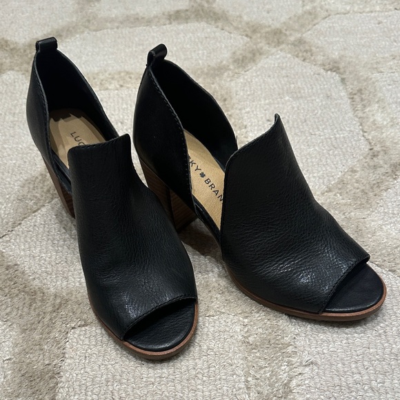 Lucky Brand Black Peep-Toe Mules - Picture 5 of 5